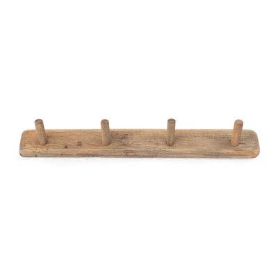 Four Hook Pine Wood Wall Hanger