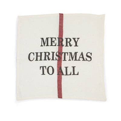 Merry Christmas Linen Dishtowel